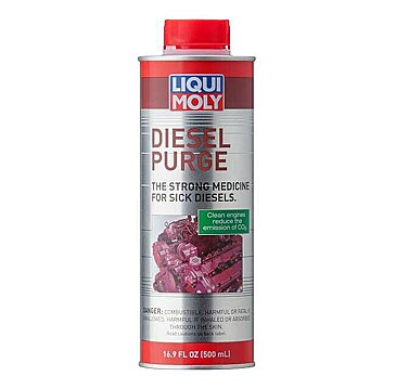 Liqui Moly Diesel Purge additive can with red cap and engine illustration on label