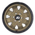 Matte bronze off-road wheel with black outer ring and multi-spoke design.