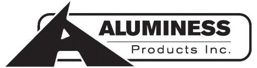 Aluminess Products Inc. black and white logo with stylized A and text