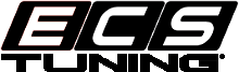 ECS logo in bold black and red font on a transparent background