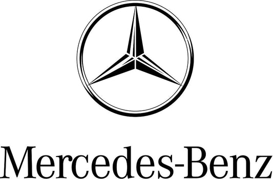 Black Mercedes-Benz logo with three-pointed star inside a circle on white background