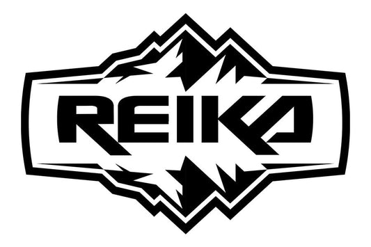 Bold REIKA logo with mountain design in black and white