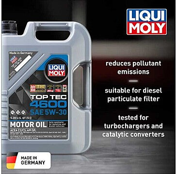 Liqui Moly Top Tec 4600 5W-30 Fully Synthetic Motor Oil 5L