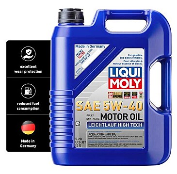 Liqui Moly 5W40 Full Synthetic Motor Oil 5L - Leichtlauf High Tech