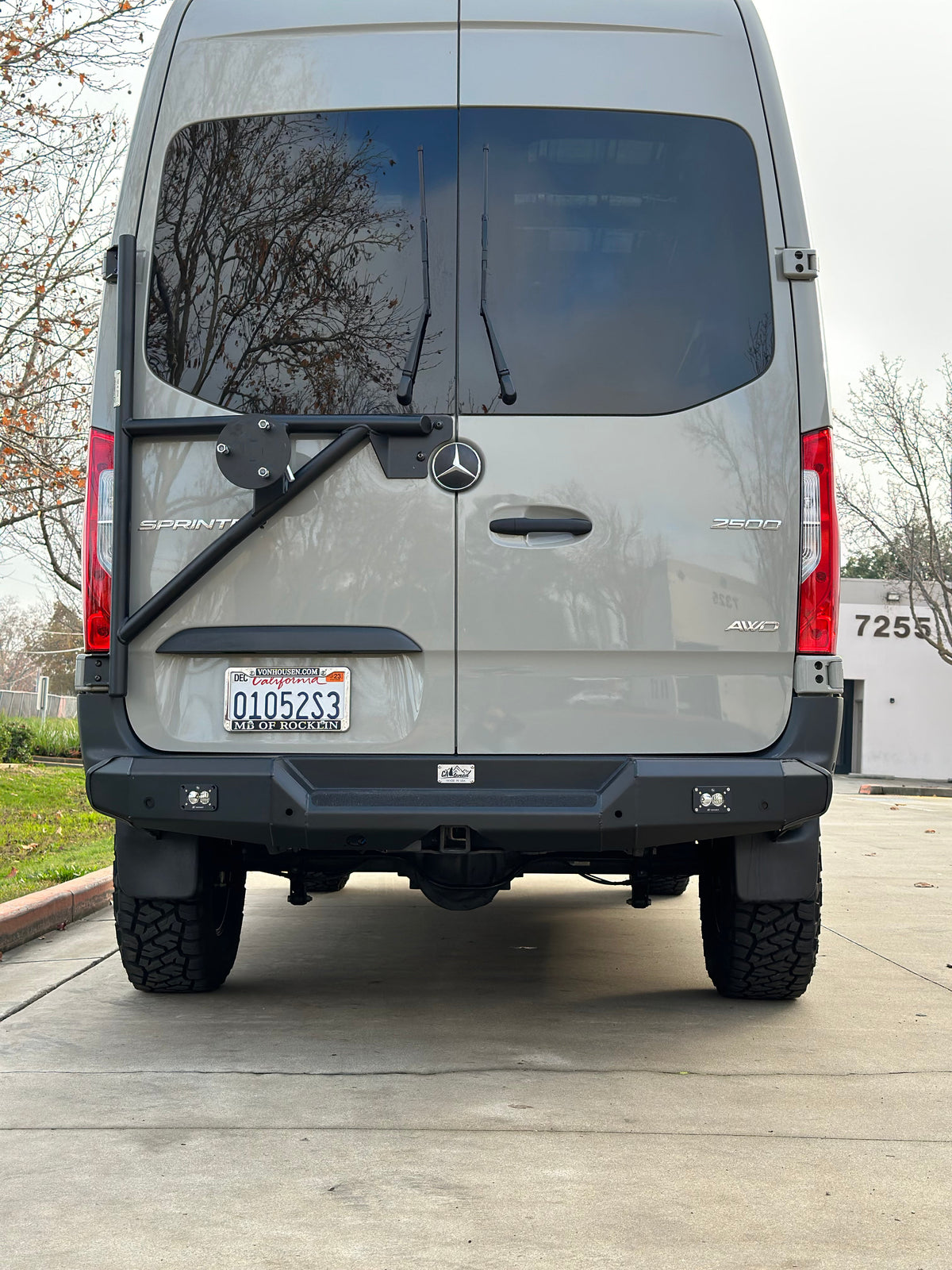 Sprinter With Rear Wheel Off CAtuned Off-Road Rear Bumper for 2019-2024+ Sprinter Vans - Adrenaline HQ